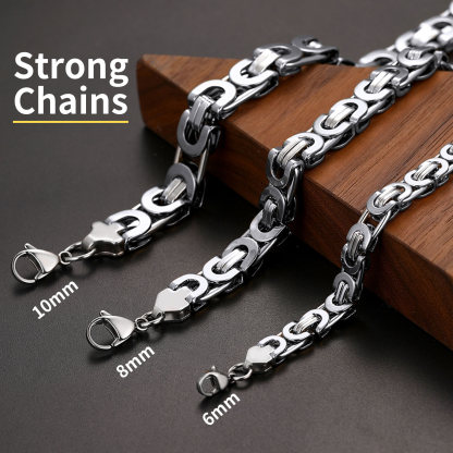 Bicycle Byzantine Chain Stainless Steel Necklace for Men