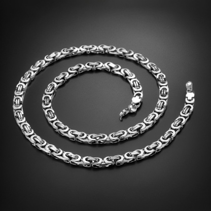 Bicycle Byzantine Chain Stainless Steel Necklace for Men
