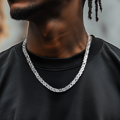 Bicycle Byzantine Chain Stainless Steel Necklace for Men