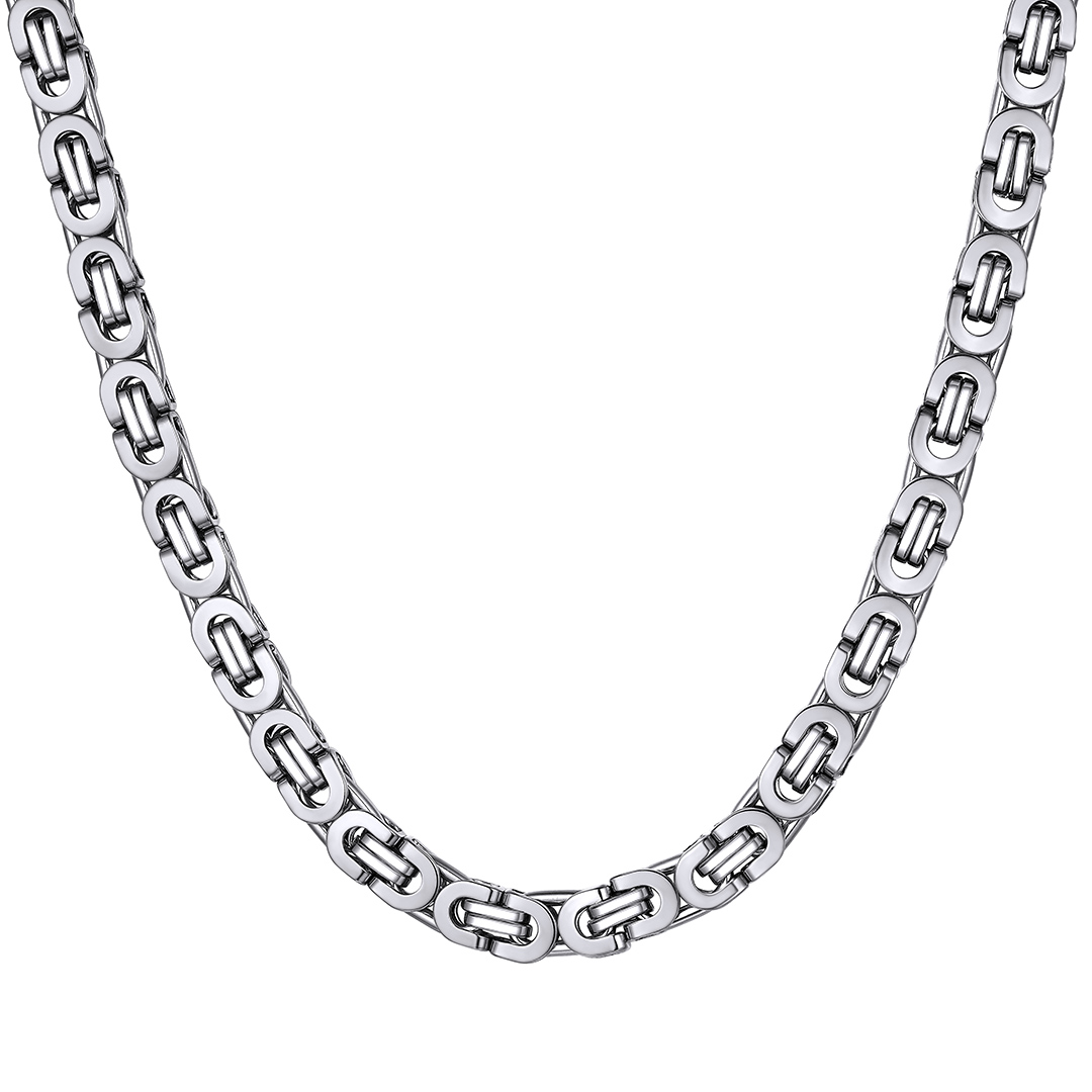 Byzantine Link Chain Stainless Steel Necklace for Men