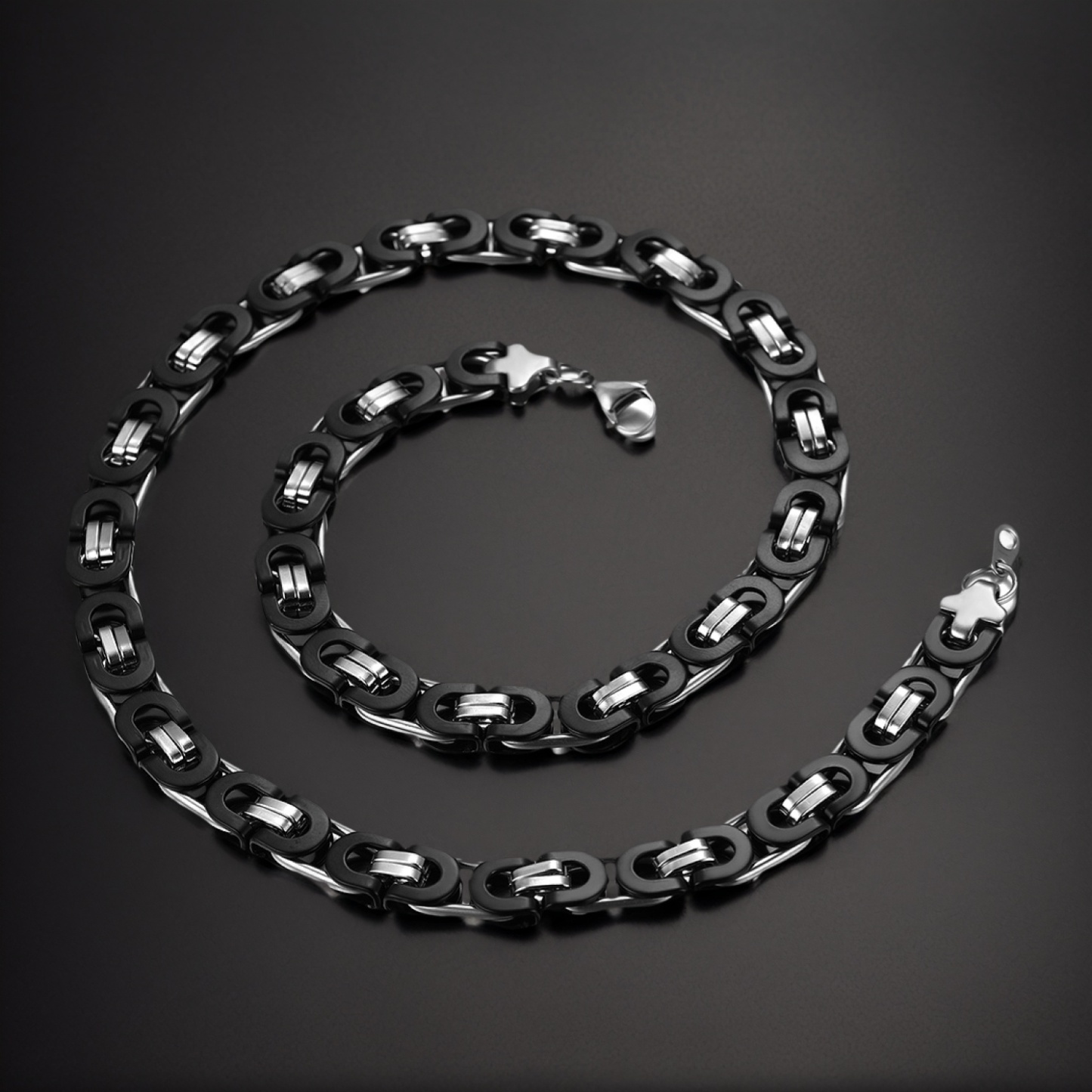 Bicycle Byzantine Chain Stainless Steel Necklace for Men