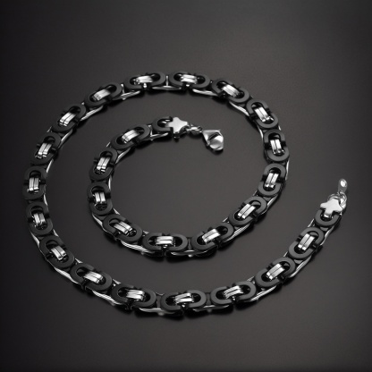 Bicycle Byzantine Chain Stainless Steel Necklace for Men