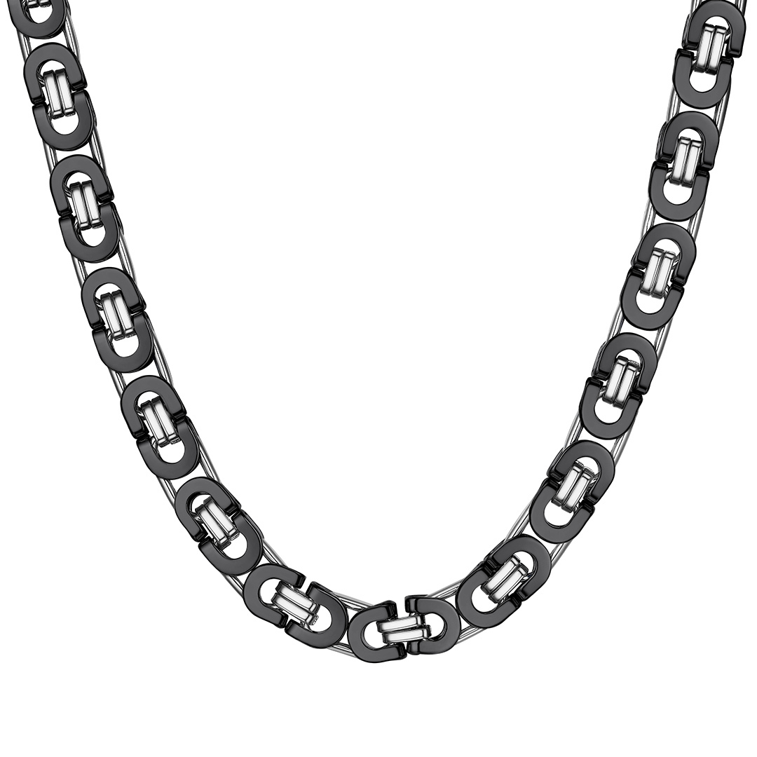 6mm Bicycle Chain Necklace Stainless Steel Black