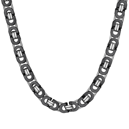 6mm Bicycle Chain Necklace Stainless Steel Black