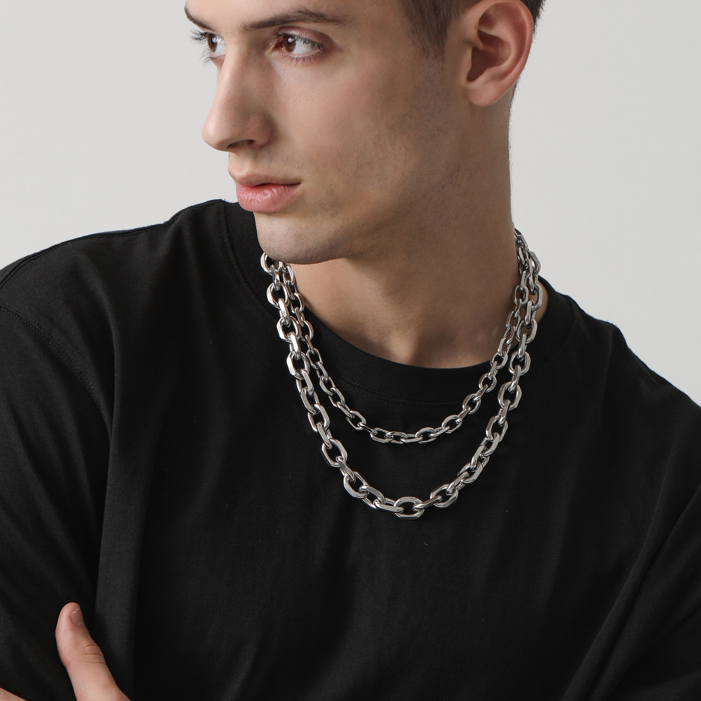 22" Stainless Steel Cable Solid Cable Links Chain Necklaces 