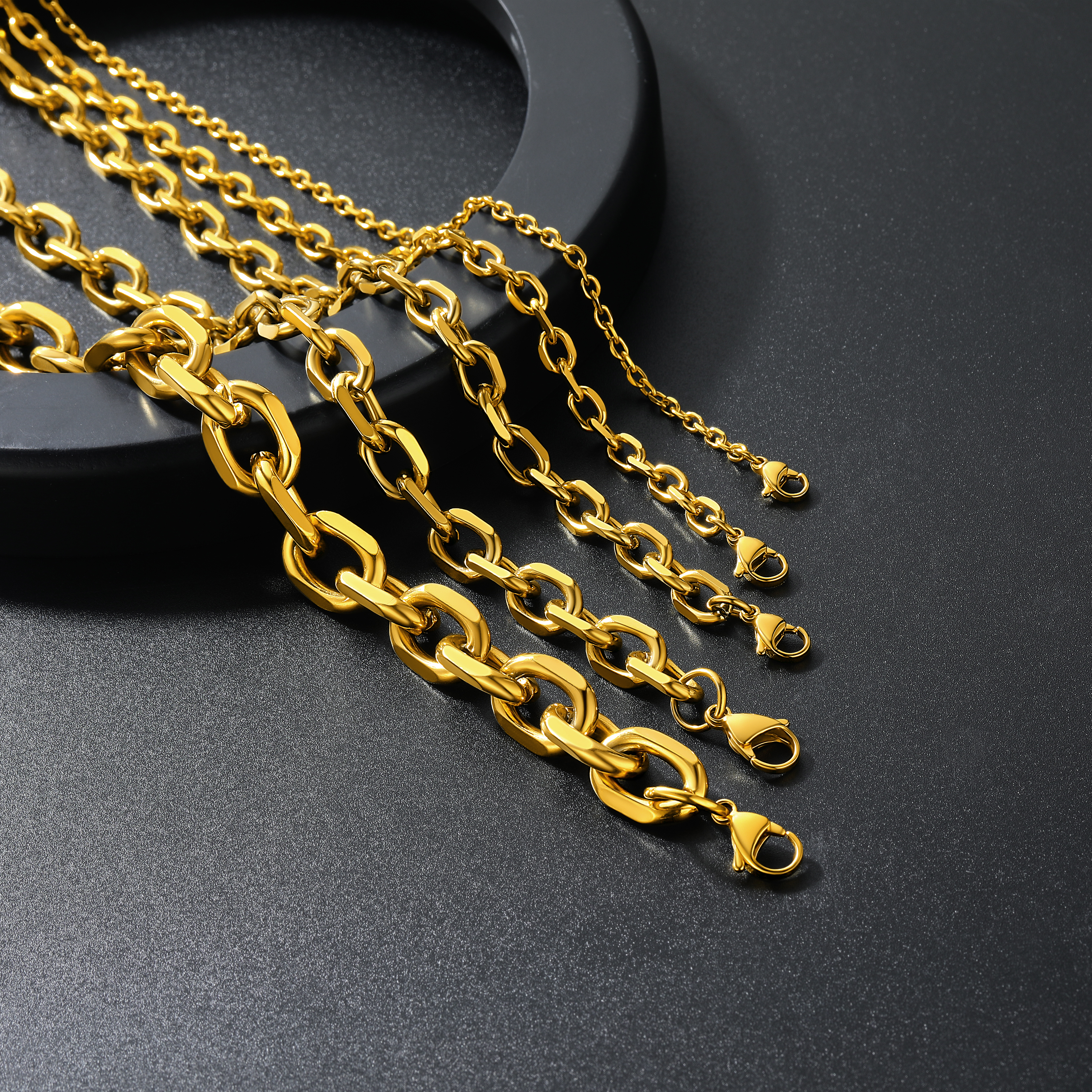 Stainless Steel Cable Solid Cable Links Chain Necklaces for Men Women