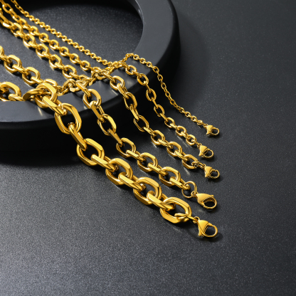 Stainless Steel Cable Solid Cable Links Chain Necklaces for Men Women