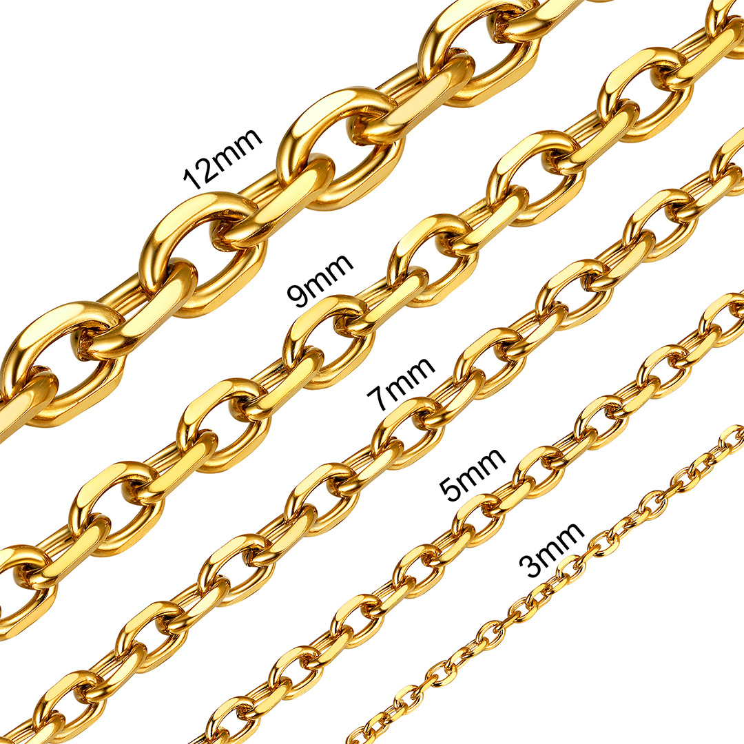Stainless Steel Cable Solid Cable Links Chain Necklaces for Men Women