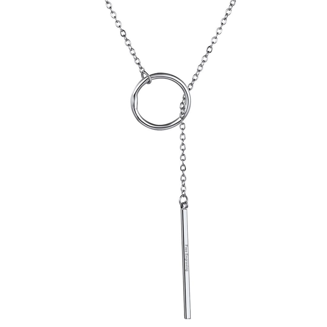 Bar Pendant Looped Y Necklace