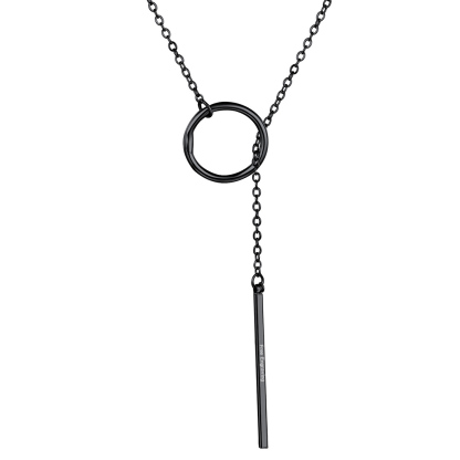 Bar Pendant Looped Y Necklace