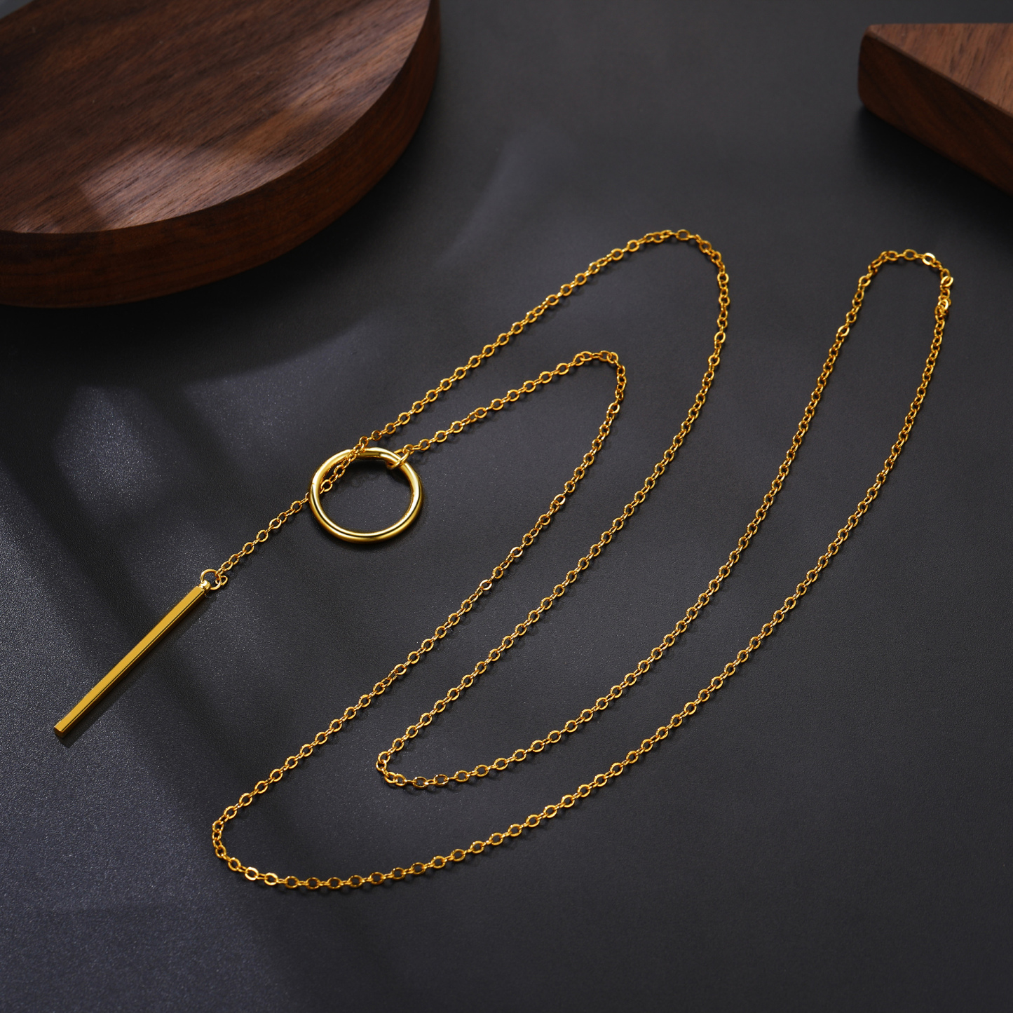 Bar Pendant Looped Y Necklace