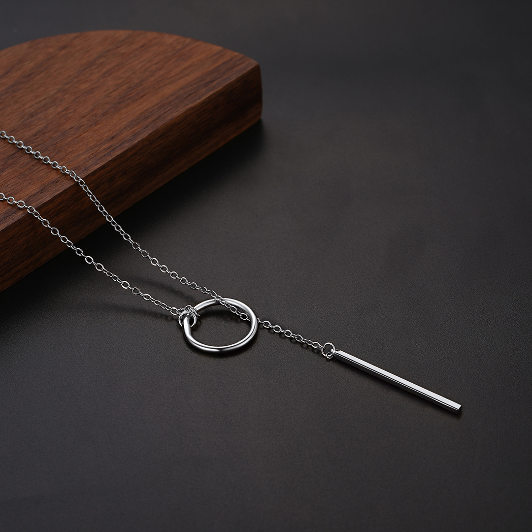 Bar Pendant Looped Y Necklace