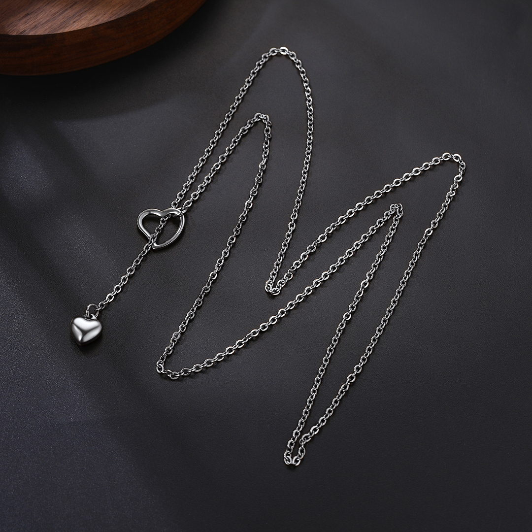 Heart Shaped Lariat Simple Y Necklace