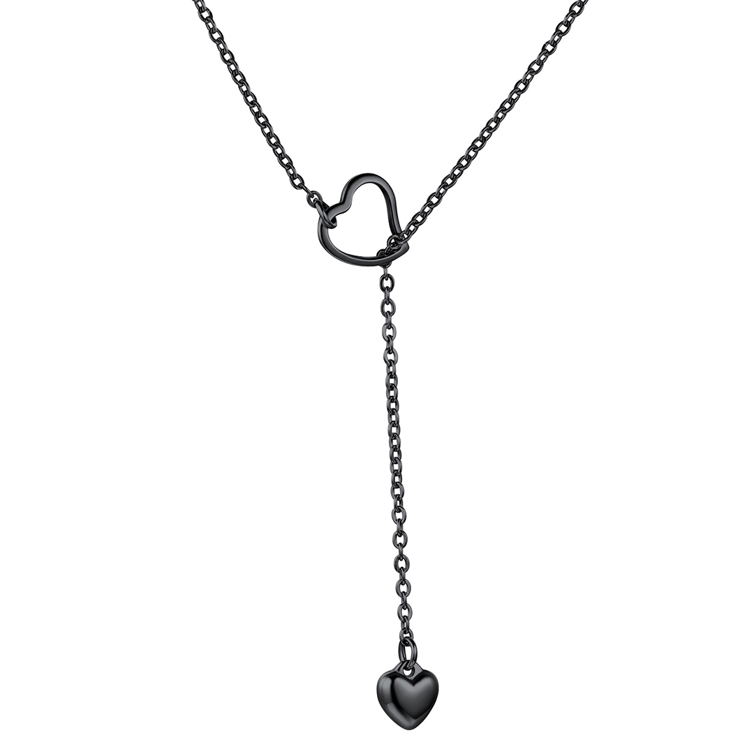 Heart Shaped Lariat Simple Y Necklace