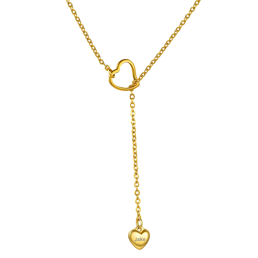 Heart Shaped Lariat Simple Y Necklace