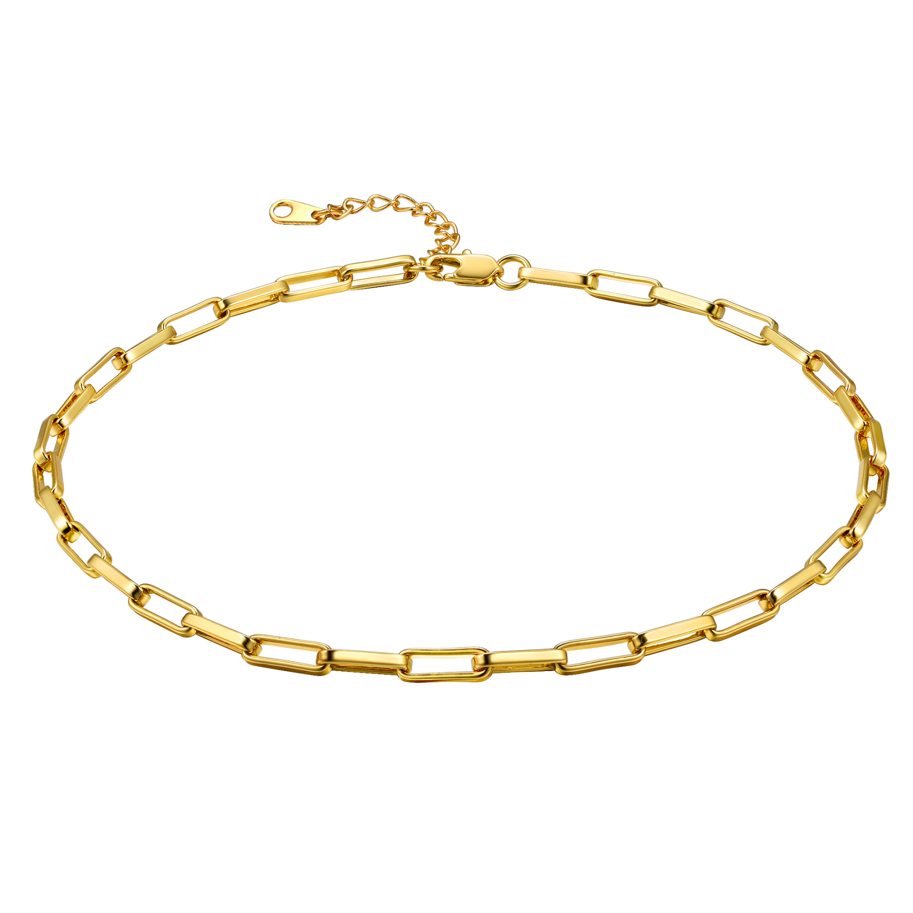 18k Gold Oval Link Chain Choker