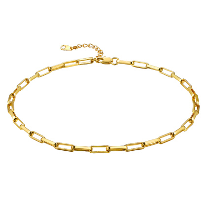 18k Gold Oval Link Chain Choker