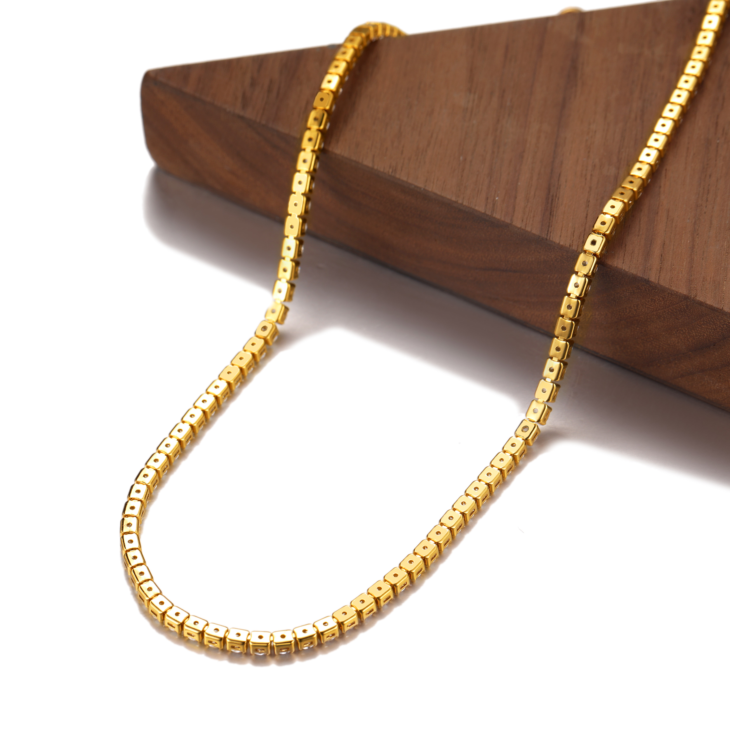 Cubic Zirconia Short Adjustable Diamond Chain