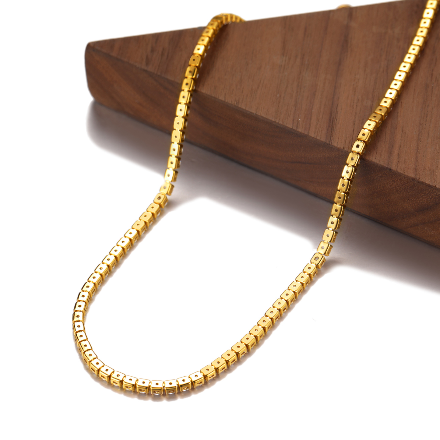 Cubic Zirconia Short Adjustable Diamond Chain