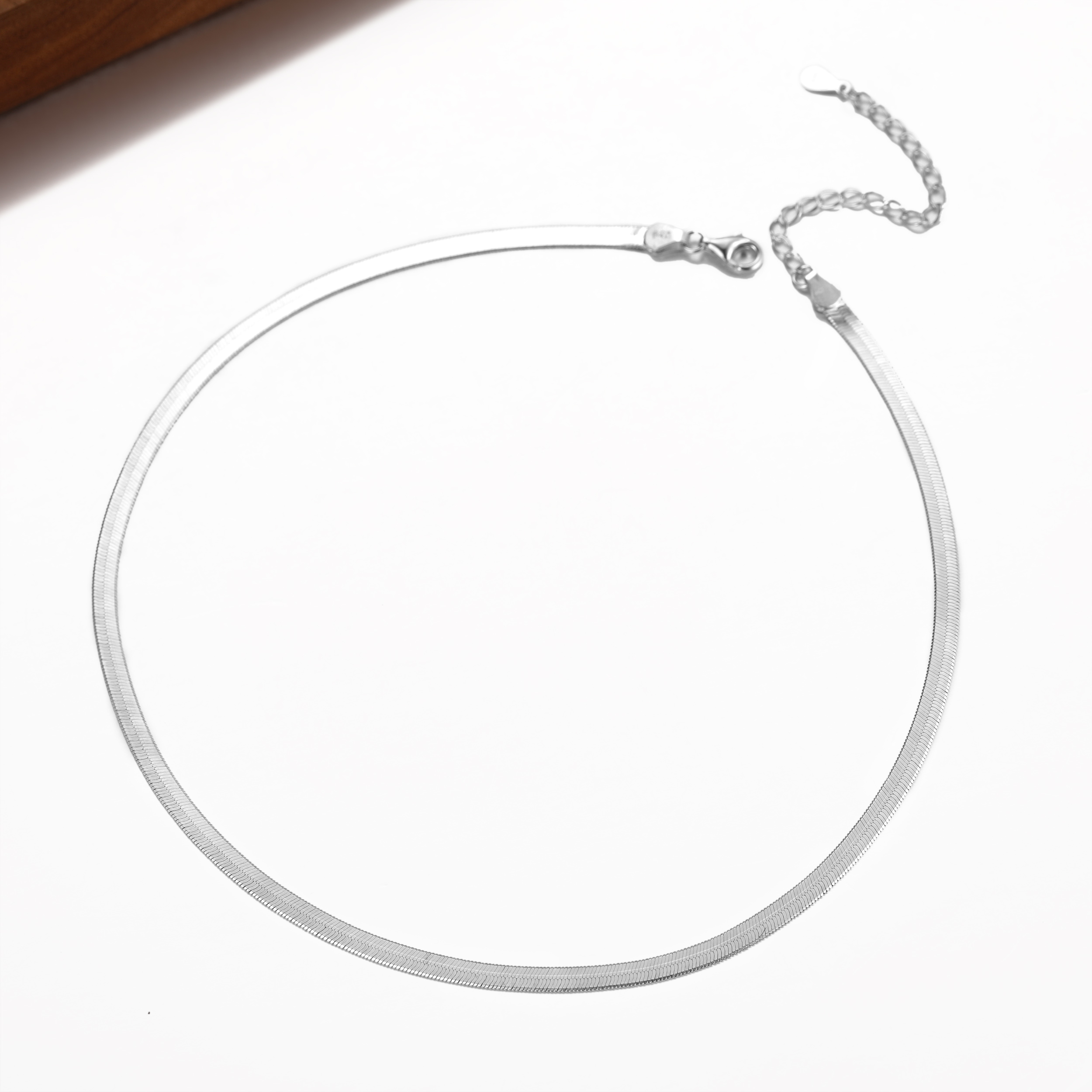 3mm Flat snake chain necklace 12"