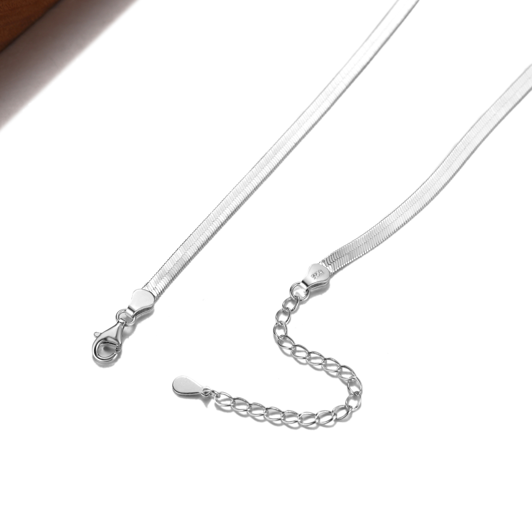 3mm Flat snake chain necklace 12"