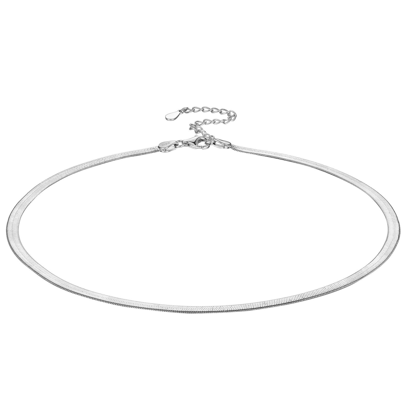 3mm Flat snake chain necklace 12"