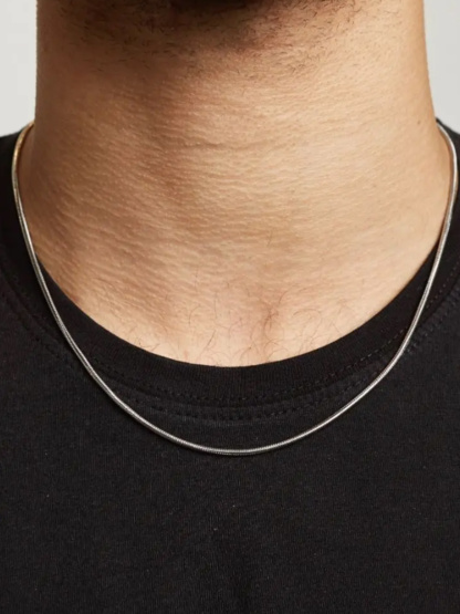 2mm Stainless Steel Snake Chain Necklace For Women