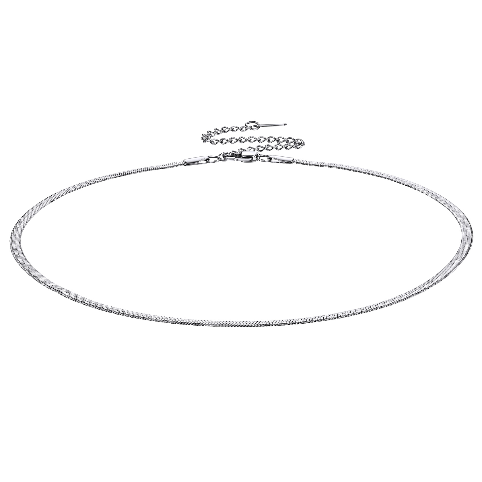 5mm Flat snake chain necklace 15"