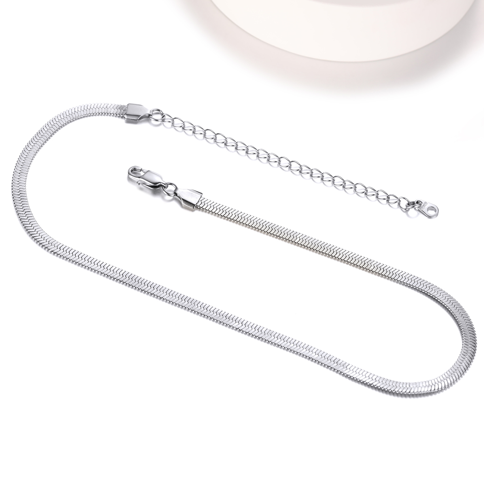 5mm Flat snake chain necklace 15"