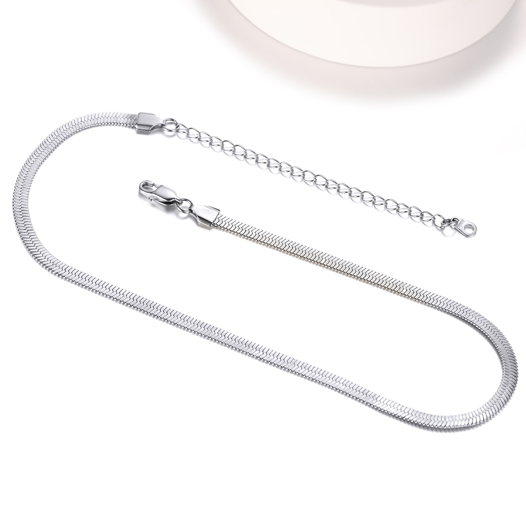 5mm Flat snake chain necklace 15"