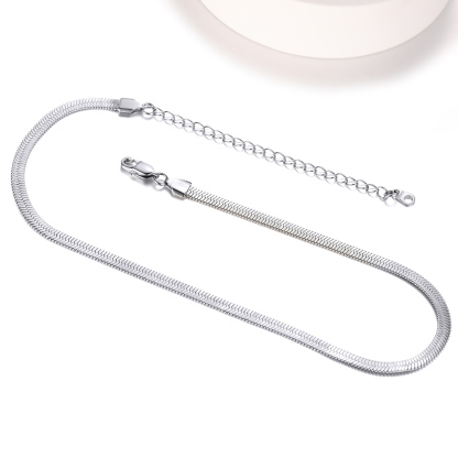 5mm Flat snake chain necklace 15"