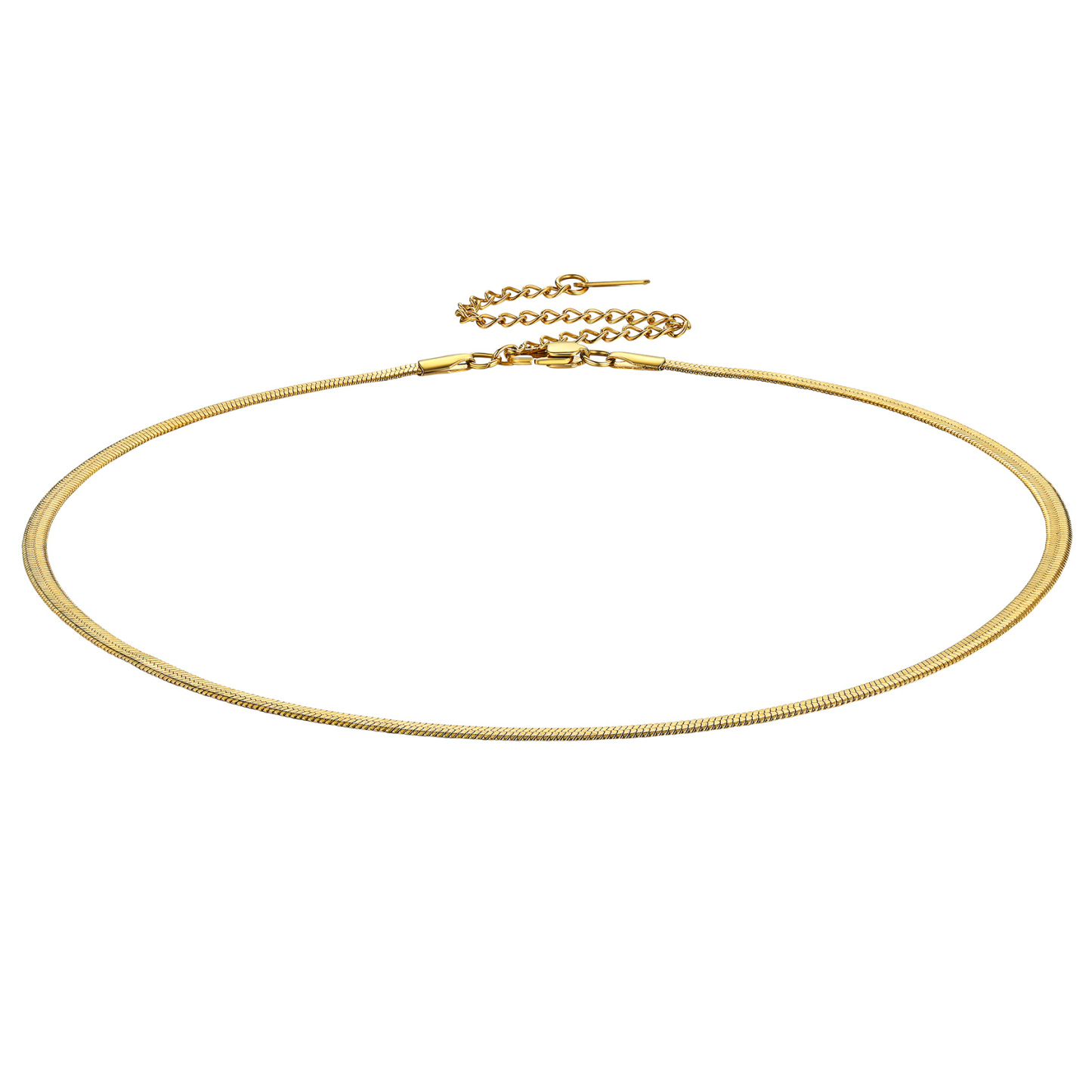 5mm Flat snake chain necklace 15"