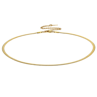 5mm Flat snake chain necklace 15"