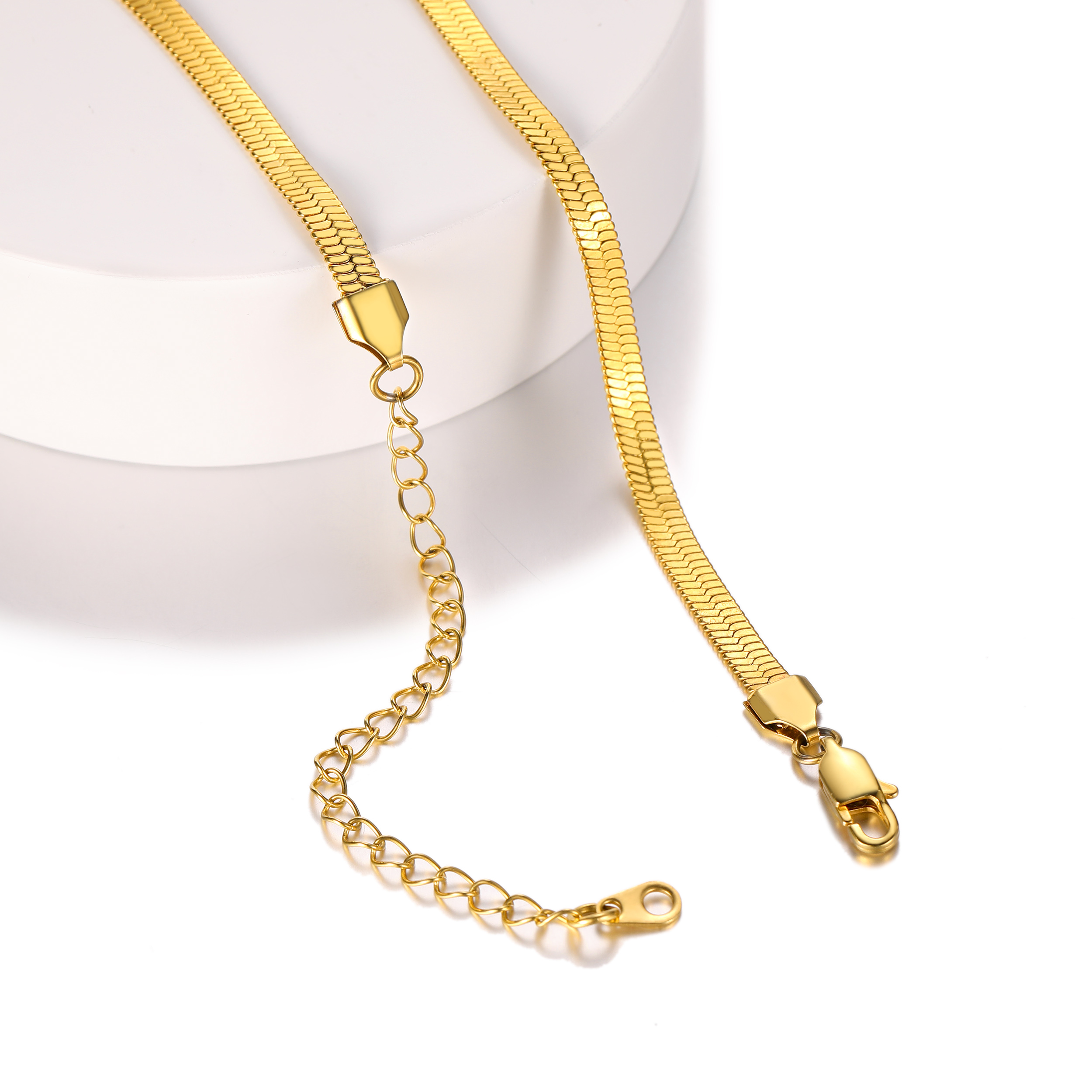 5mm Flat snake chain necklace 15"