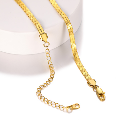 5mm Flat snake chain necklace 15"