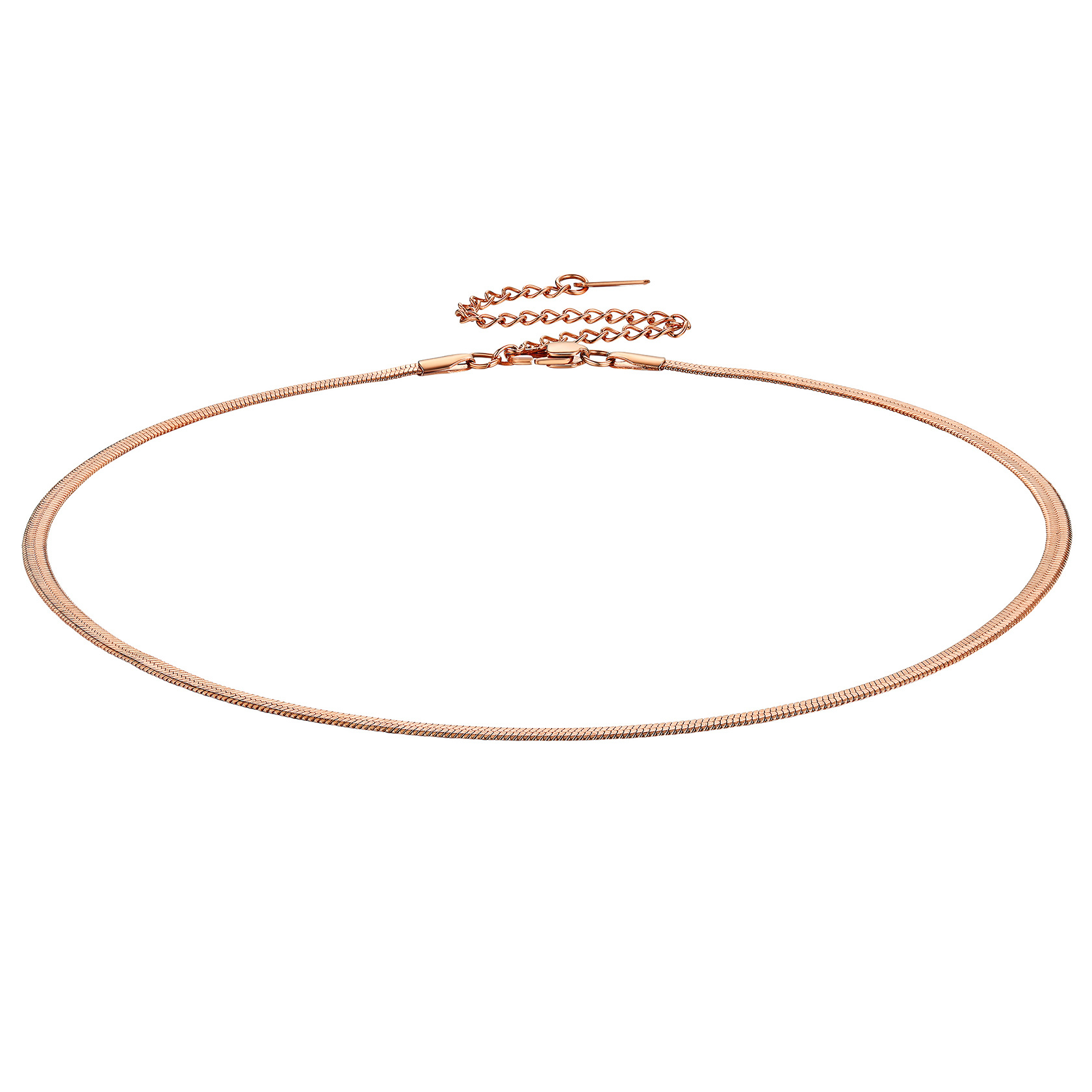 5mm Flat snake chain necklace 15"