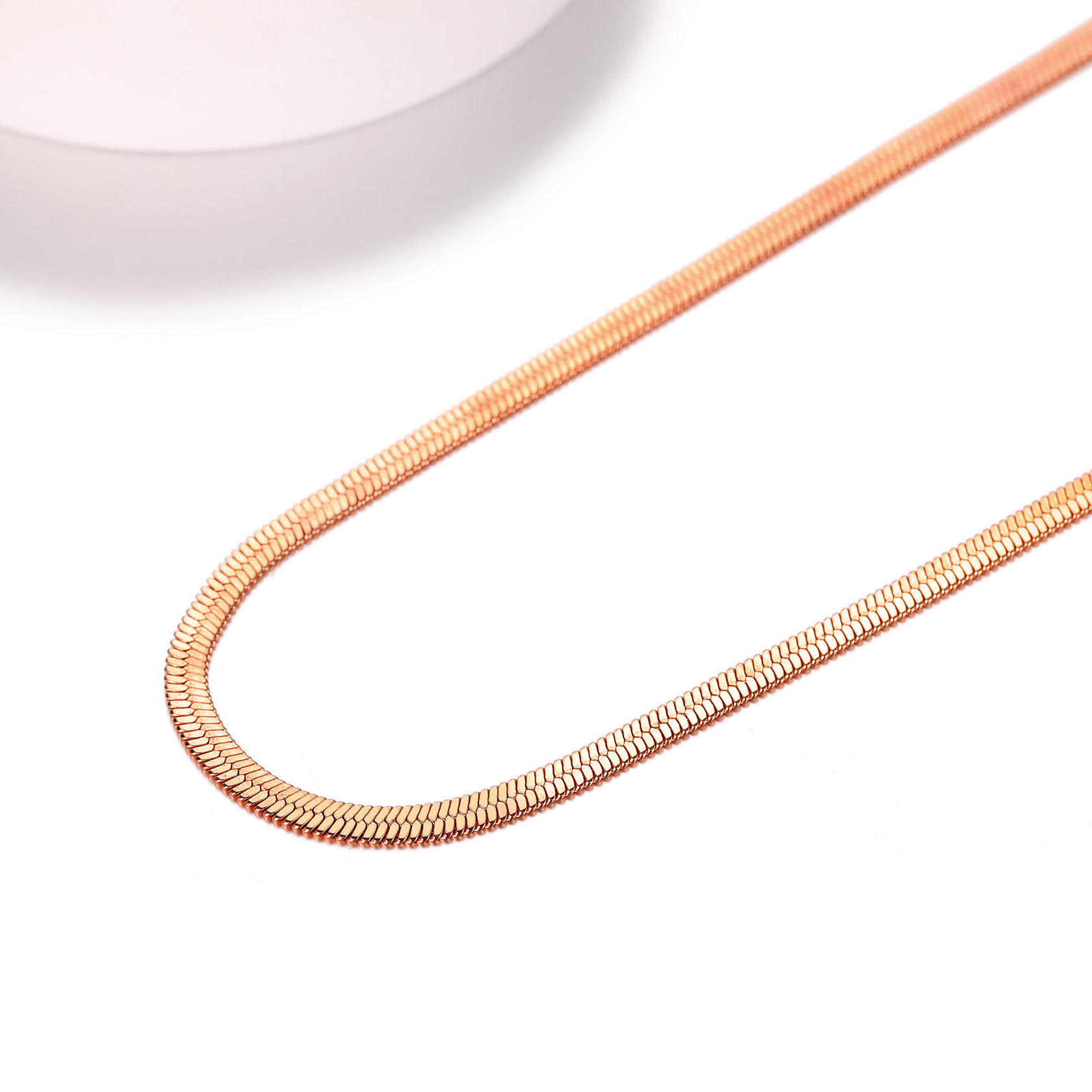 5mm Flat snake chain necklace 15"