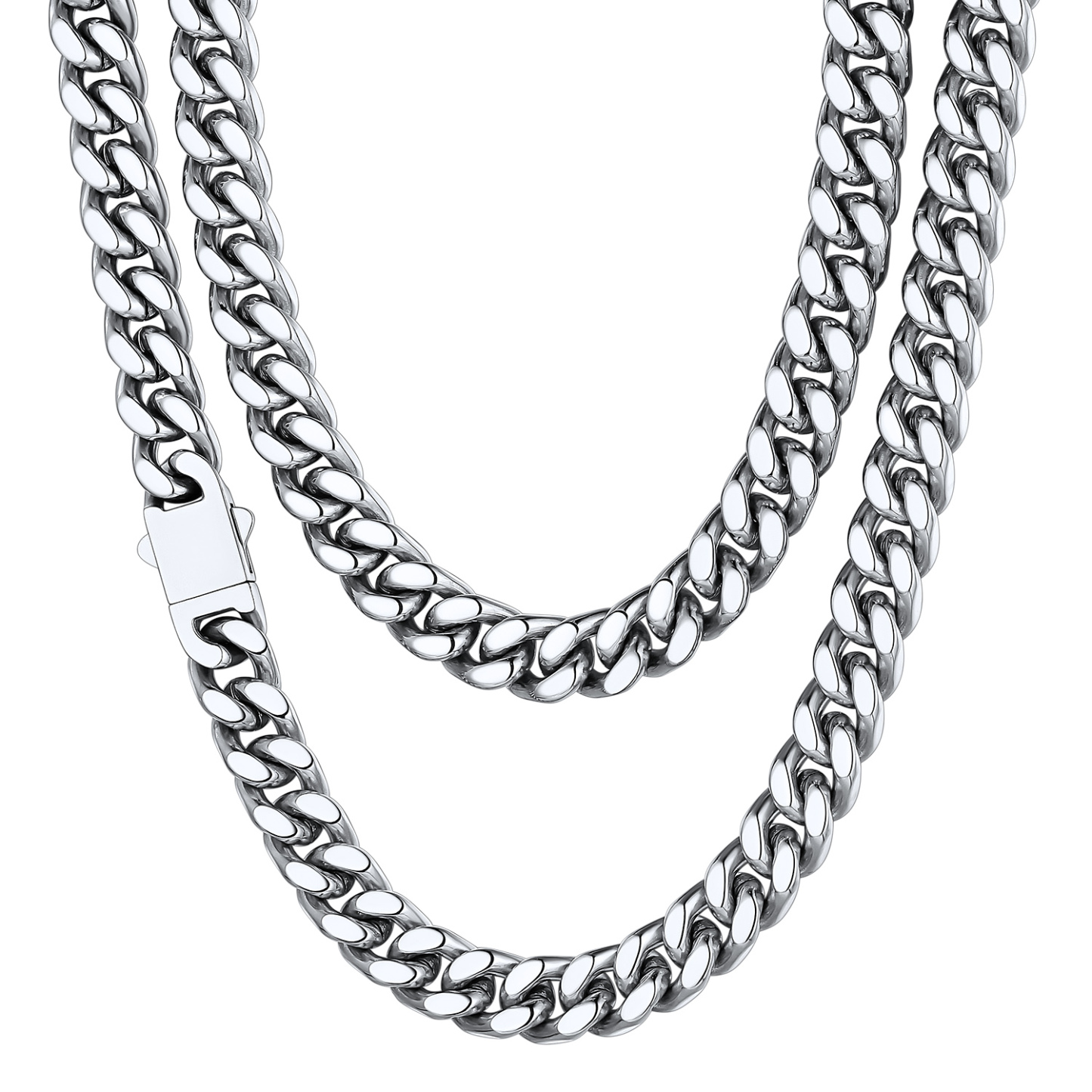 9mm Silver Miami Cuban Chain for Men - Heavy Duty Stainless Steel Link