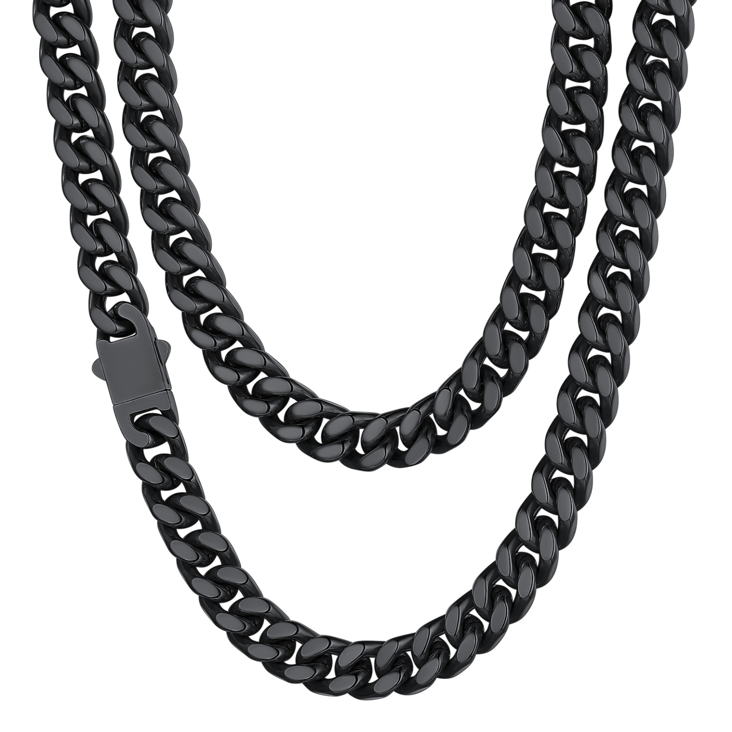 9mm Black Miami Cuban Chain for Men - Heavy Duty Stainless Steel Link