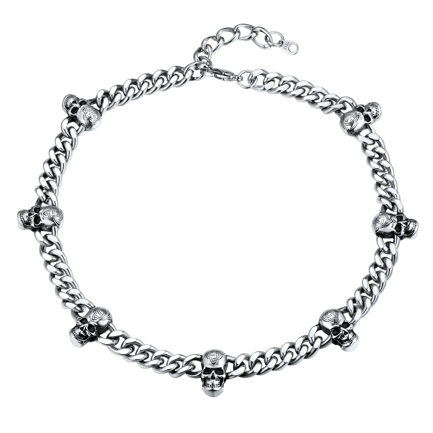 Skull Barbed Wire Cuban Chain 316L Steel