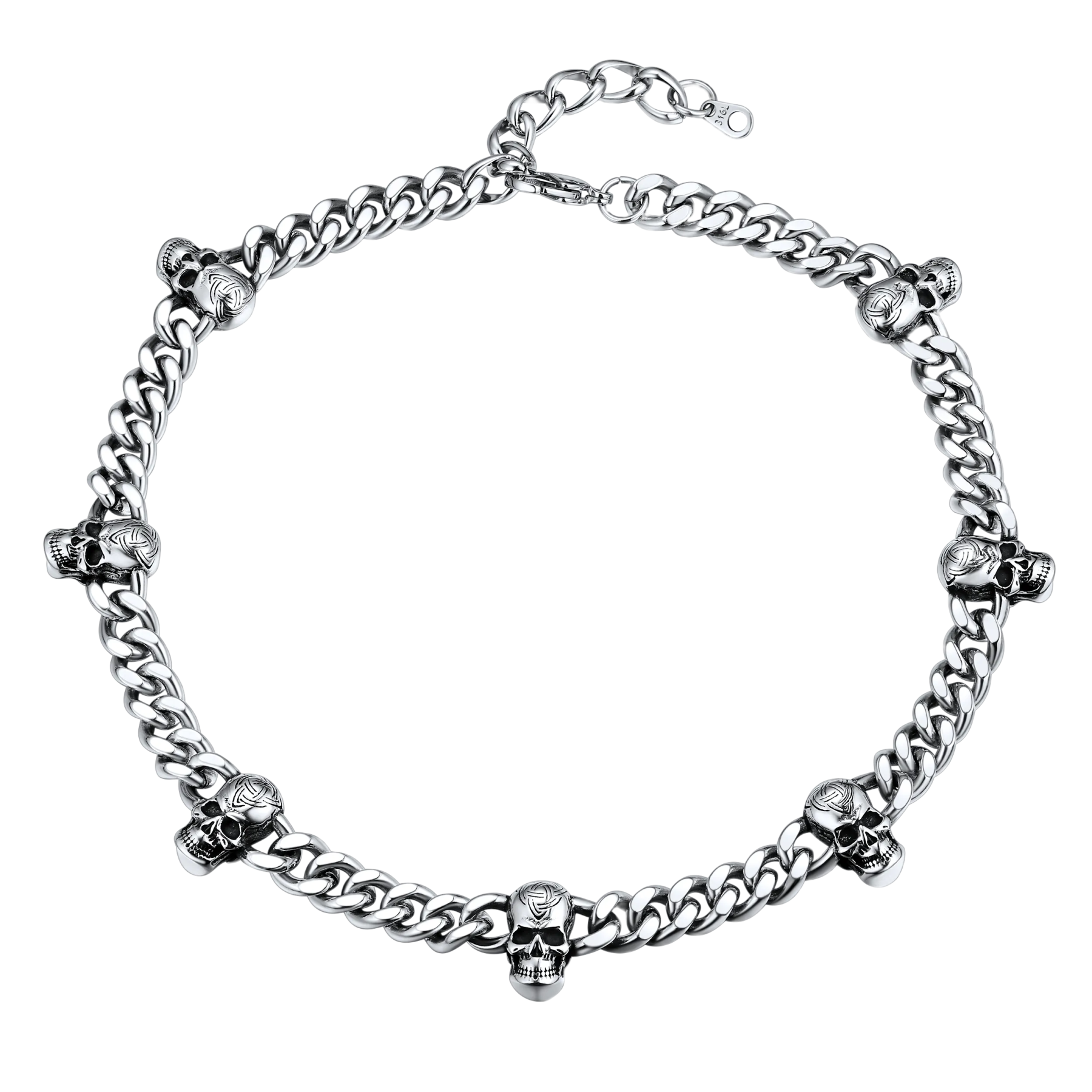 Skull Barbed Wire Cuban Chain 316L Steel