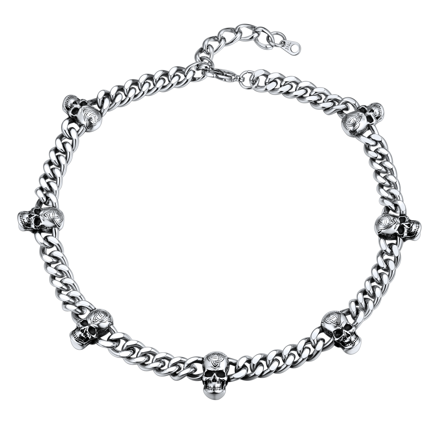 Skull Barbed Wire Cuban Chain 316L Steel