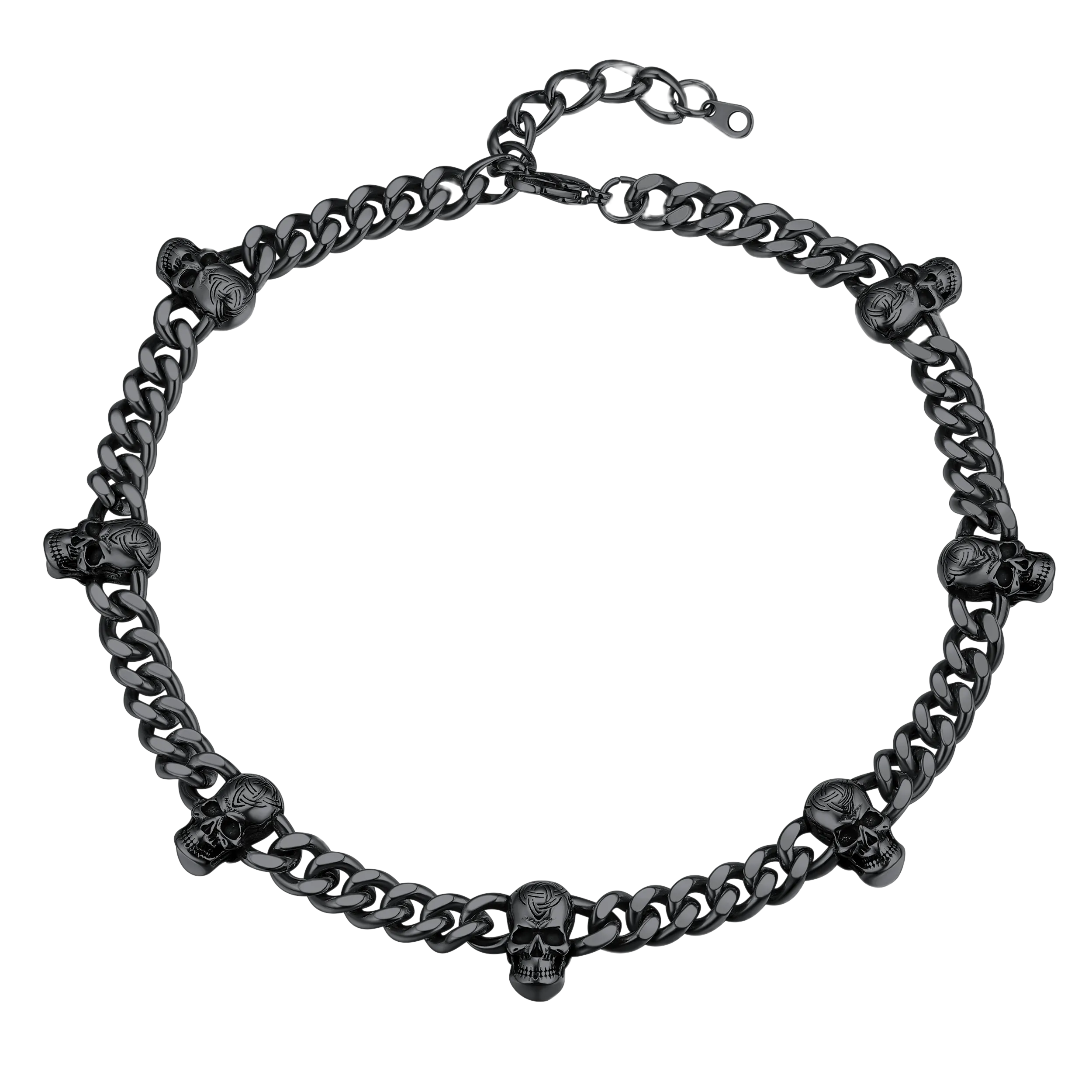 Skull Barbed Wire Cuban Chain 316L Steel