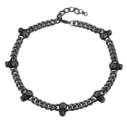 Skull Barbed Wire Cuban Chain 316L Steel