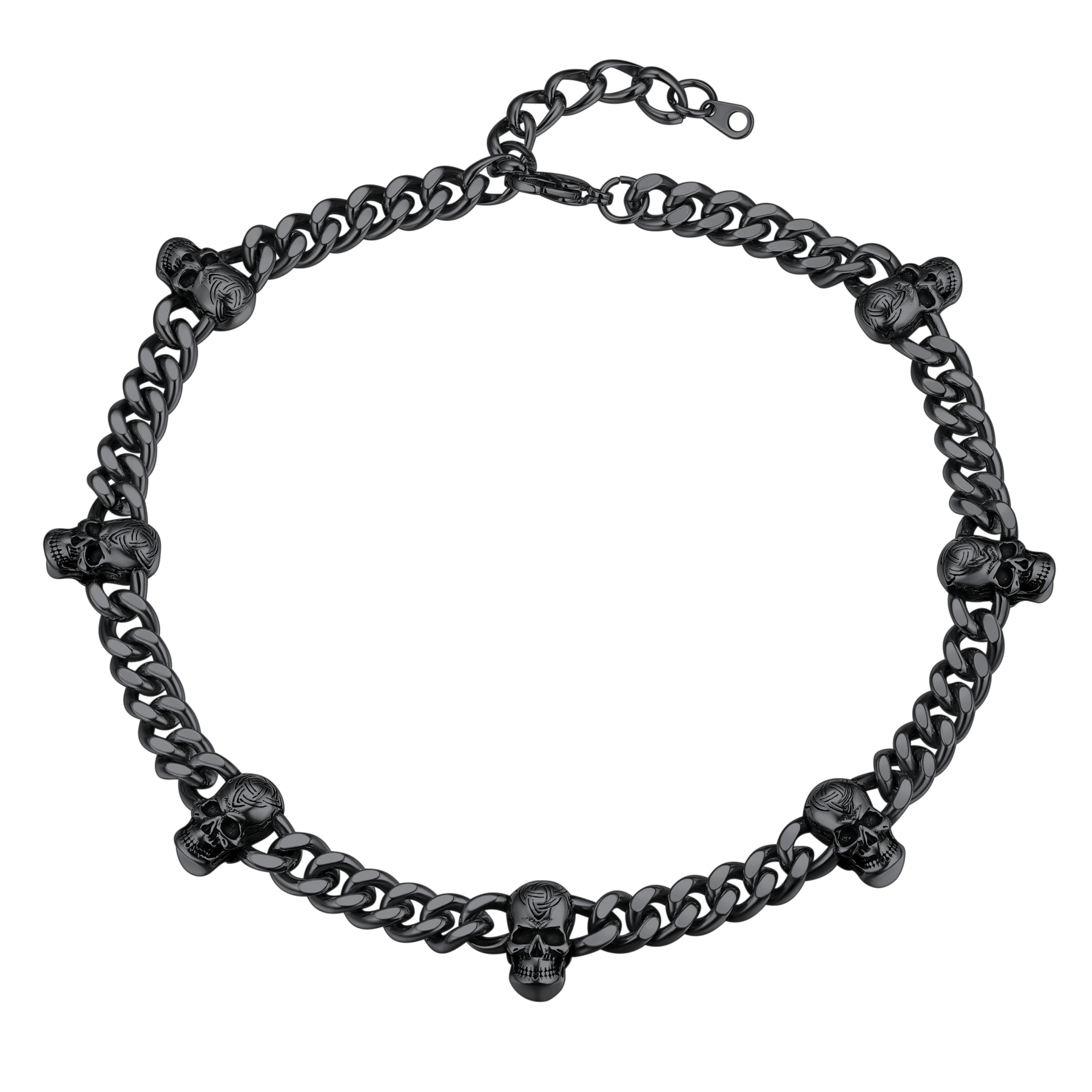 Skull Barbed Wire Cuban Chain 316L Steel