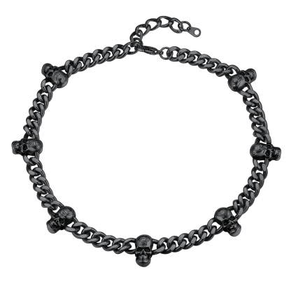 Skull Barbed Wire Cuban Chain 316L Steel