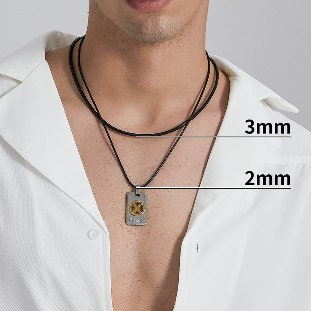 2mm Waxed Leather Cord Necklace Black