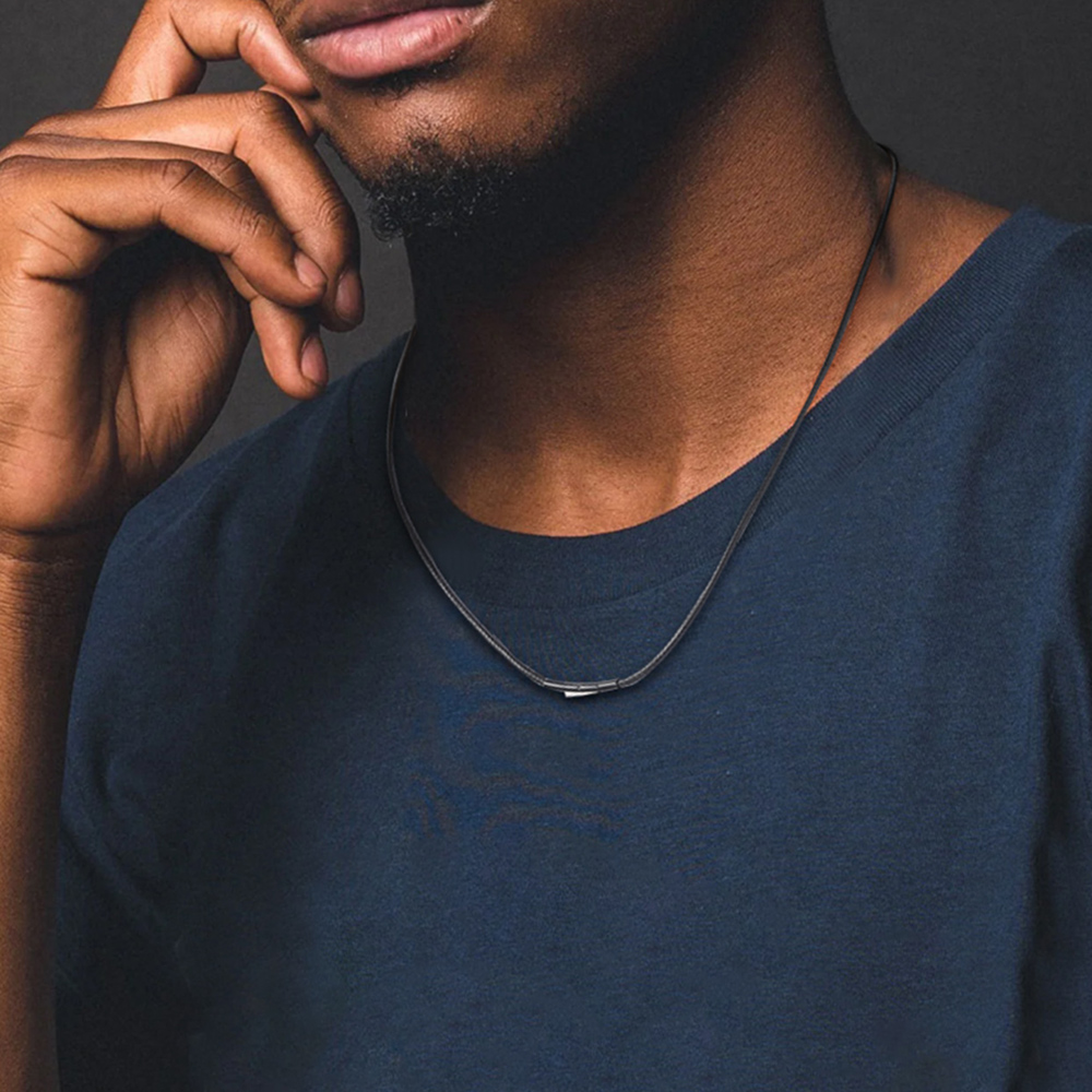 2mm Waxed Leather Cord Necklace Black