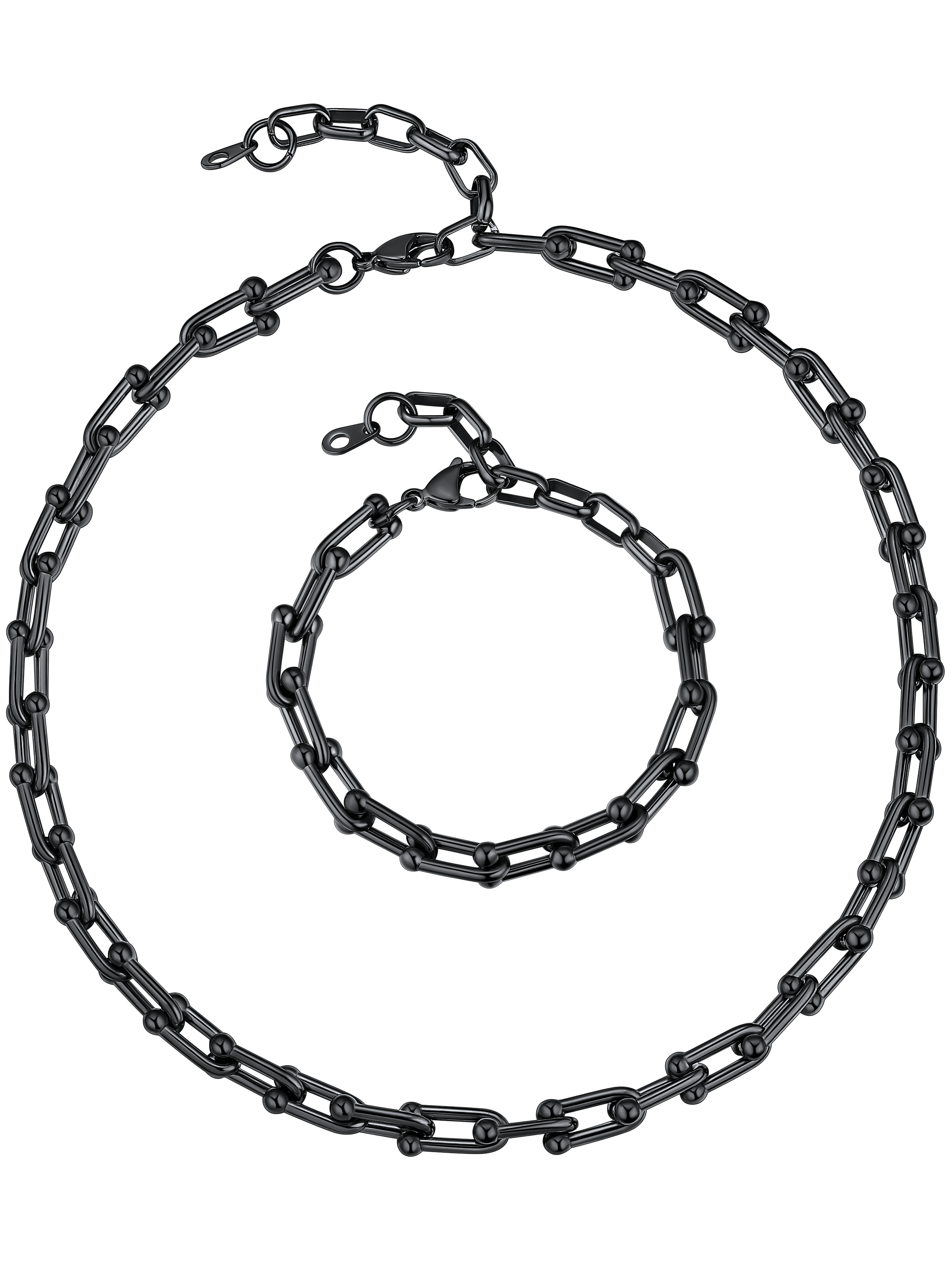 6mm Paperclip Chain Necklace & Bracelet Set