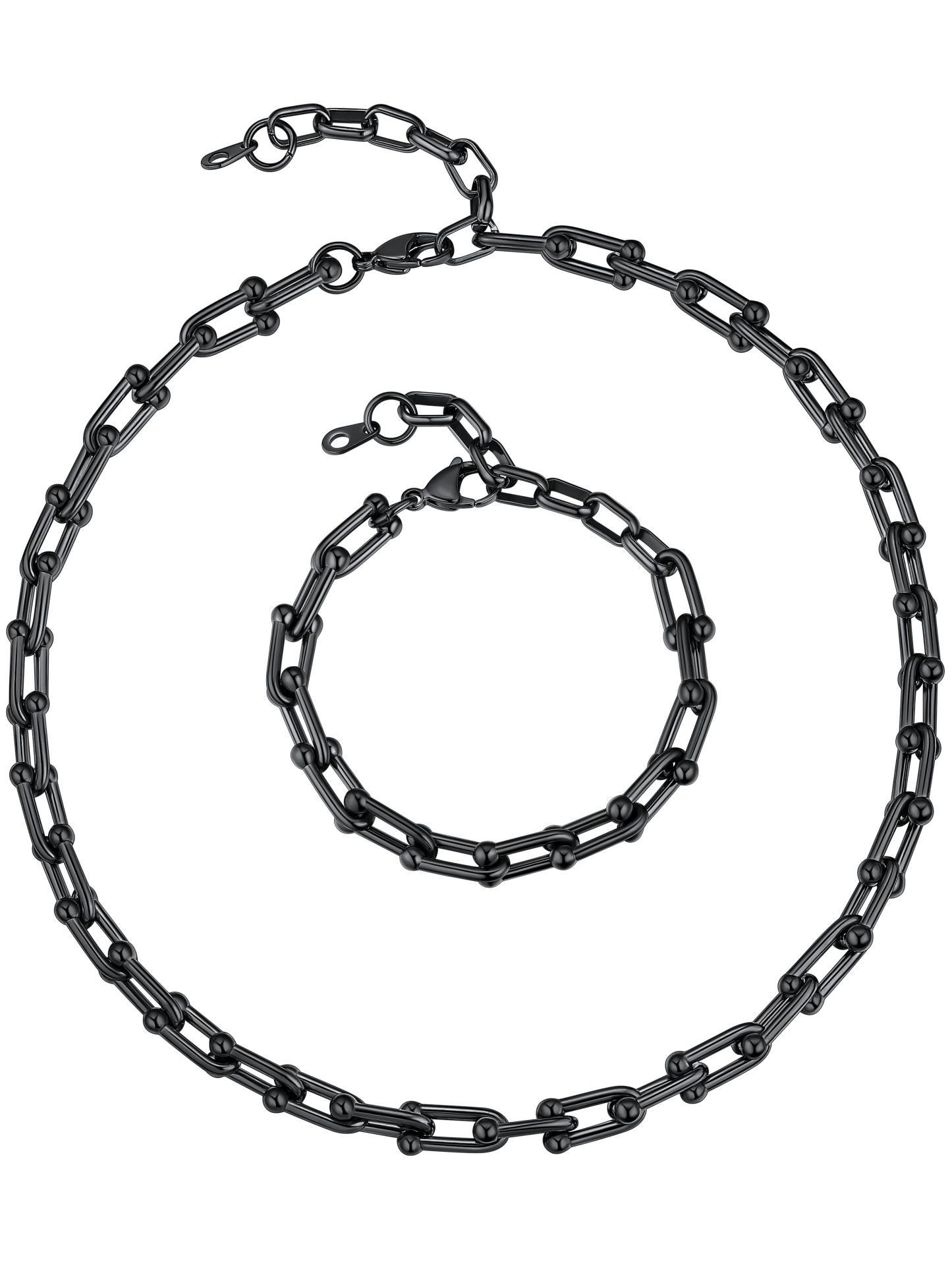 6mm Paperclip Chain Necklace & Bracelet Set